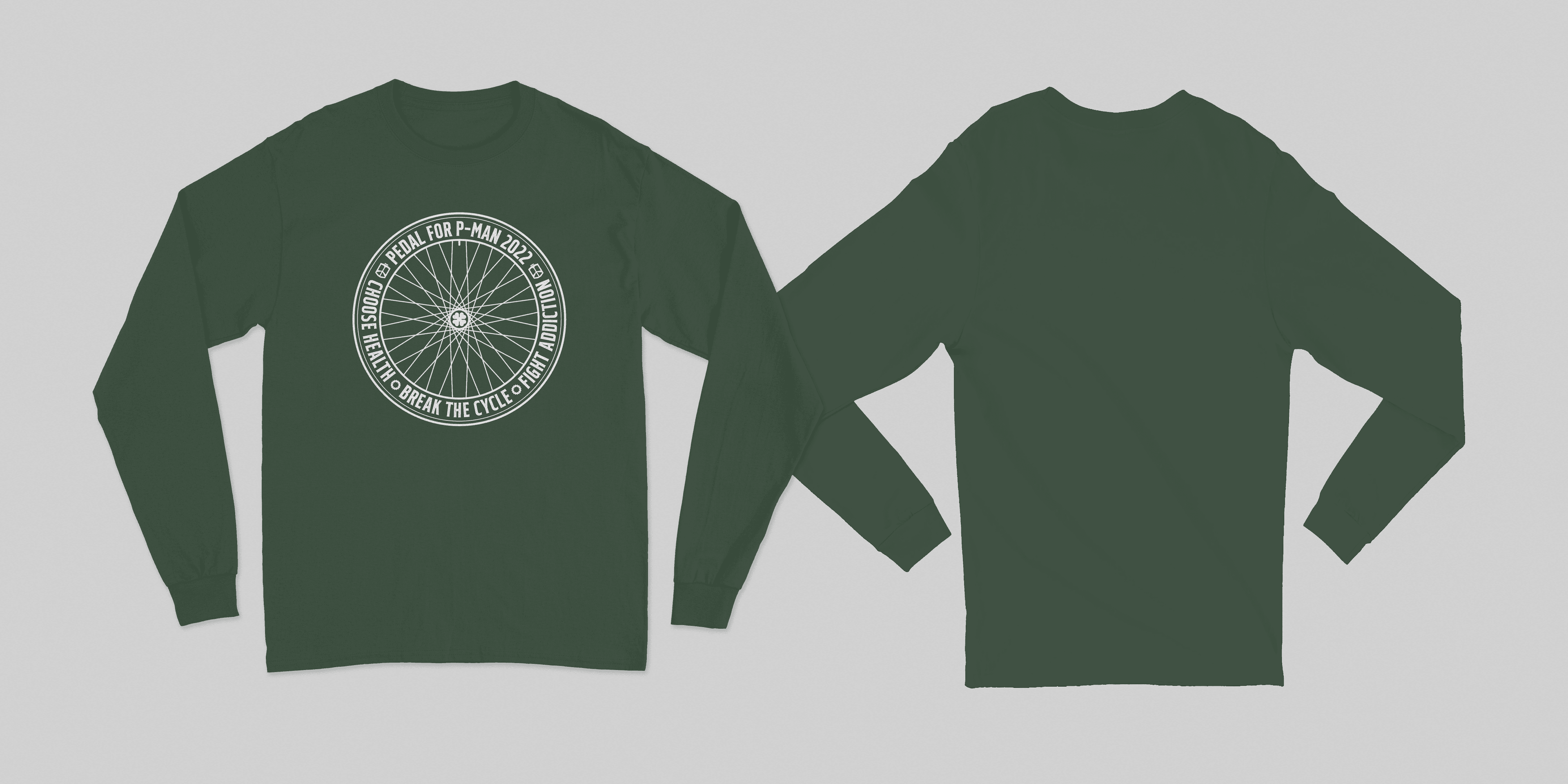 2022 Pedal for P-Man shirt, front and back