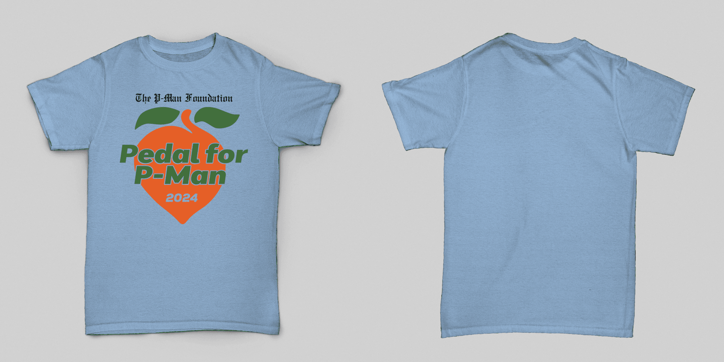 2024 Pedal for P-Man shirt, front and back